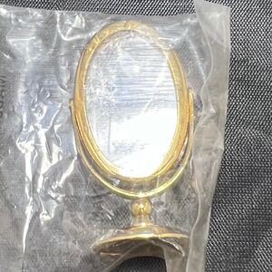Vtg Minitaure Dollhouse Gold Tone Makeup Vanity Mirror‎ New Deadstock Classic